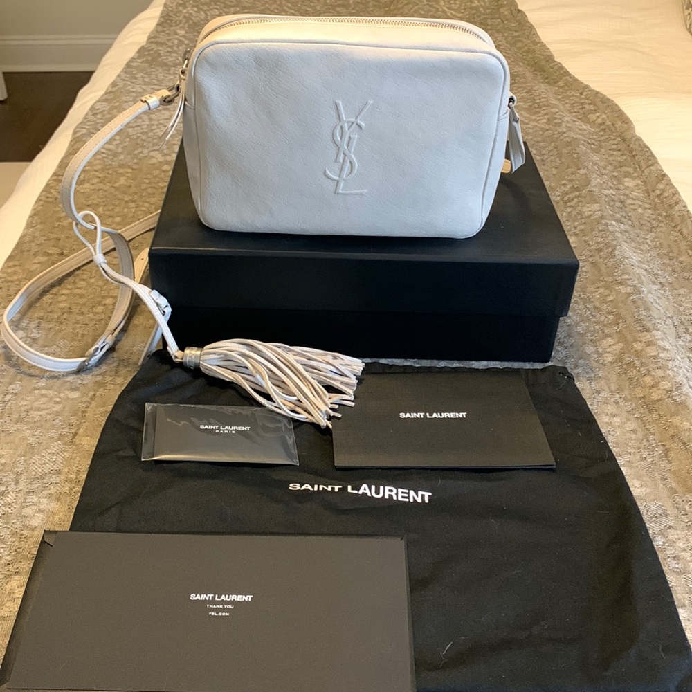 YSL Monogram Lou bag in Ice White